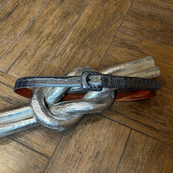 Ralph Lauren Gray Genuine American Alligator Belt Size 32 main image 5